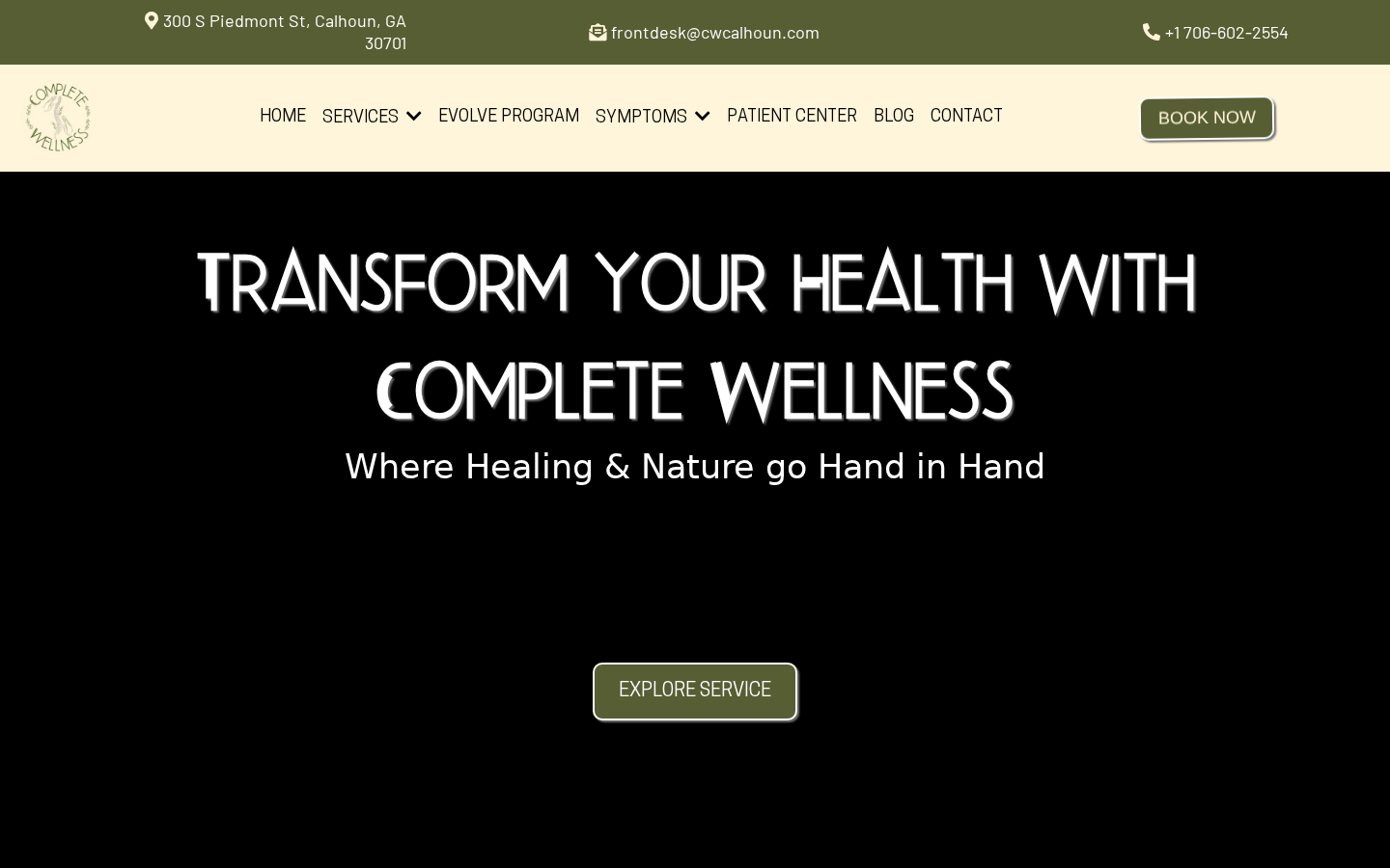 Complete Wellness Calhoun website designed by SkyByte Agency