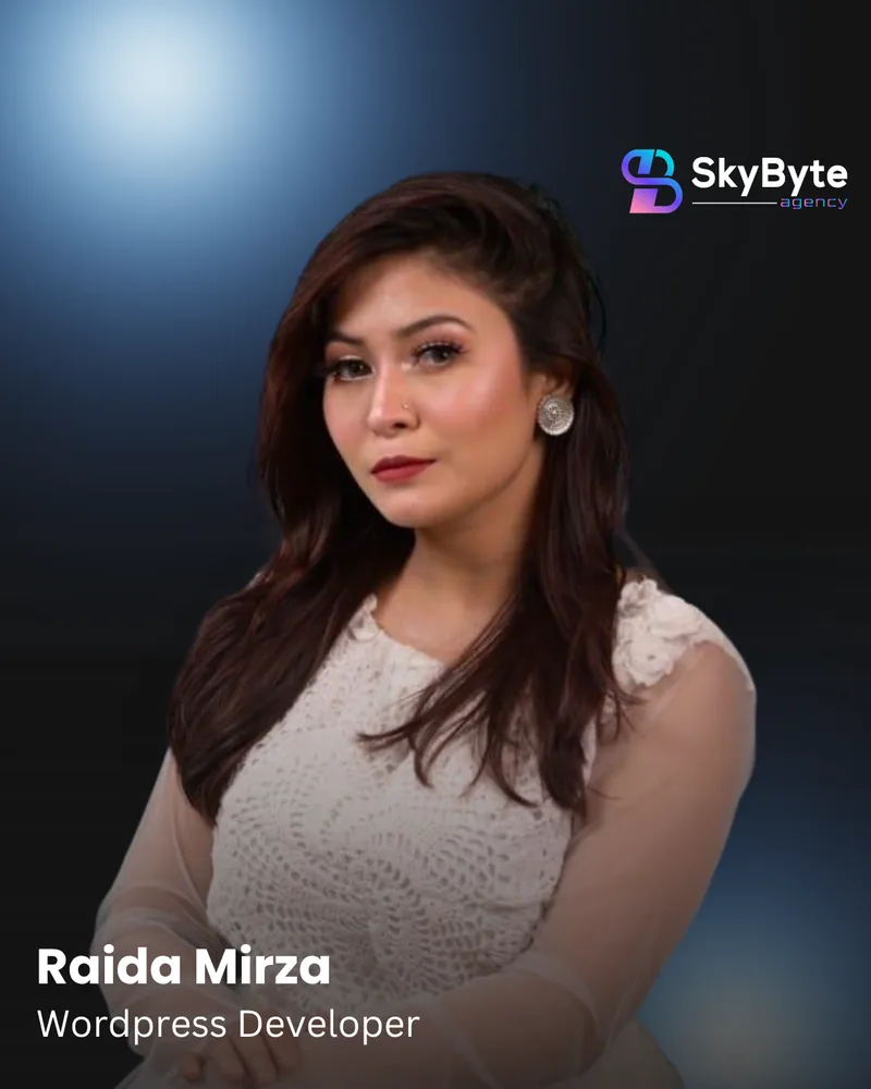 Raida Mirza, WordPress Developer at Skybyte Agency