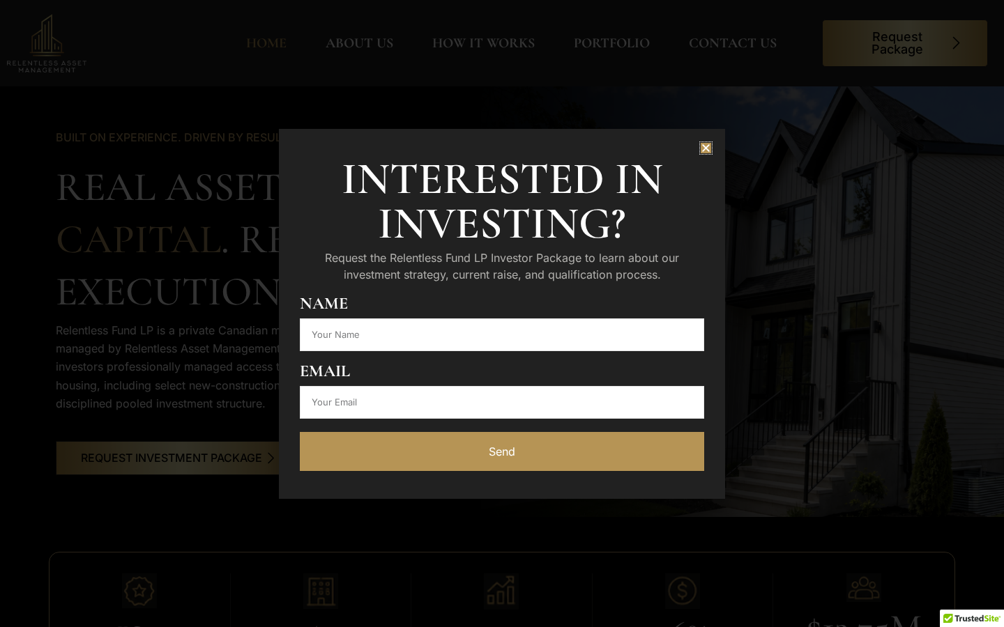 Relentless Fund website designed by SkyByte Agency