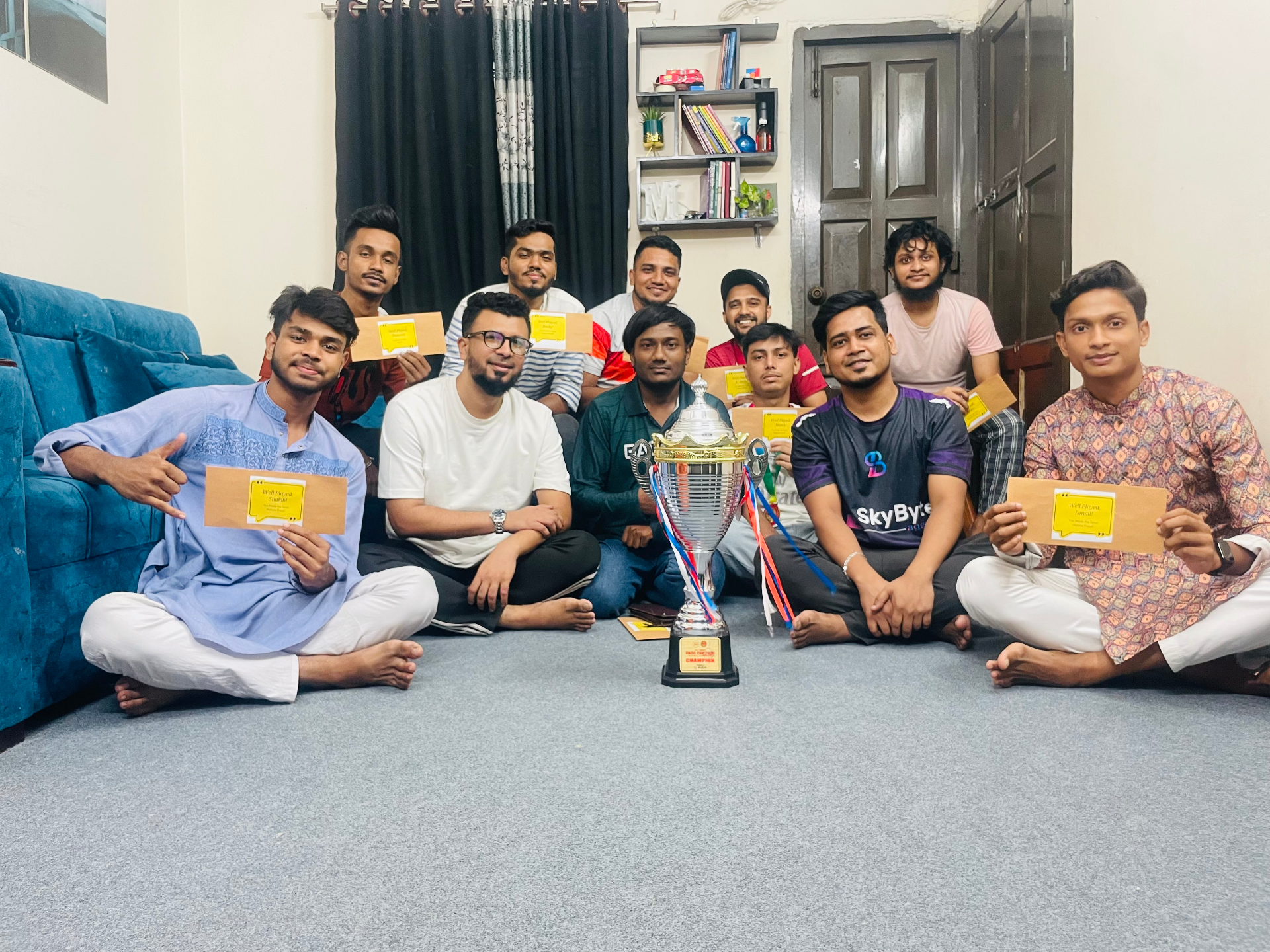 SkyByte team in branded merchandise