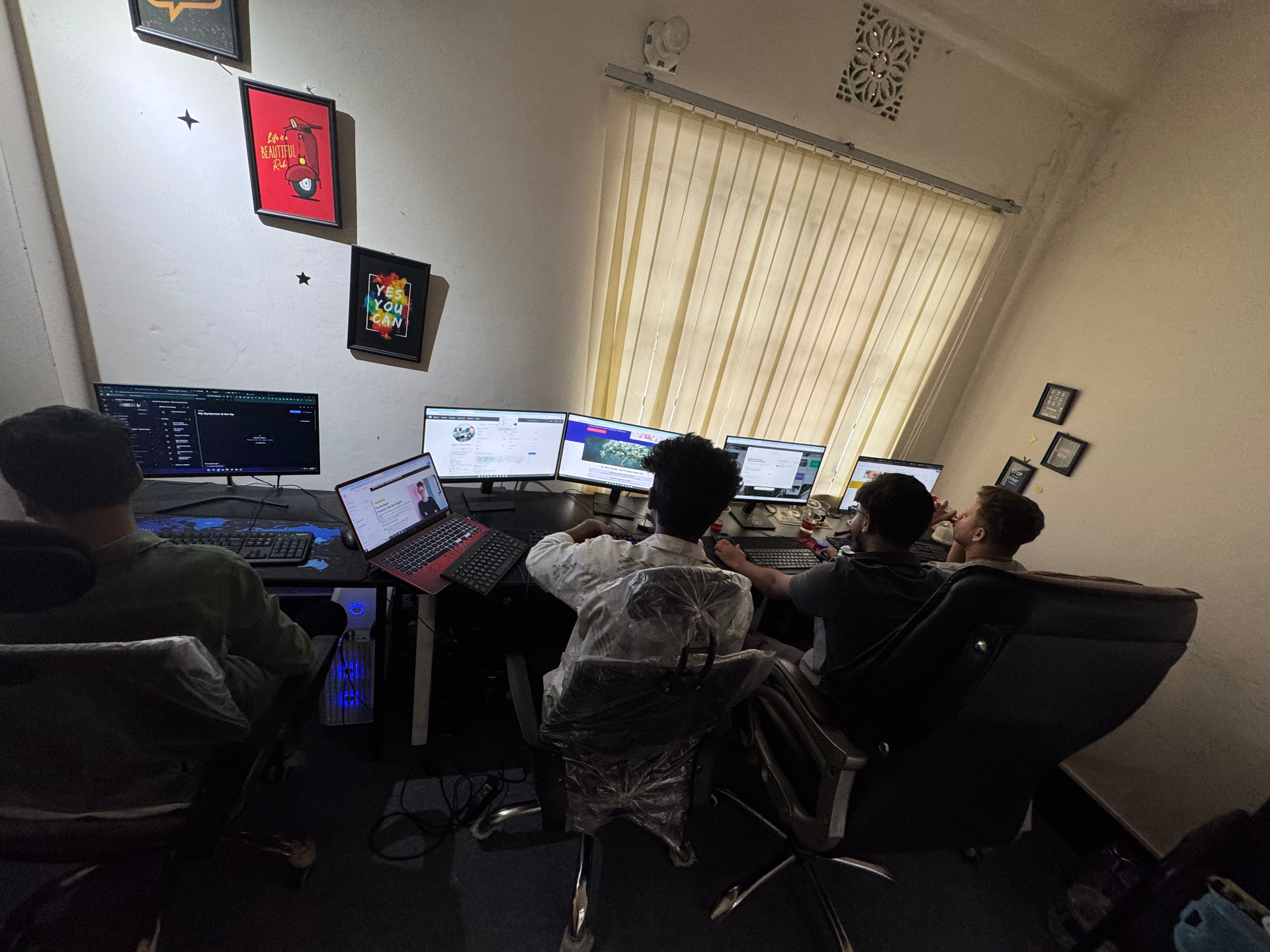 SkyByte team working at their workstations